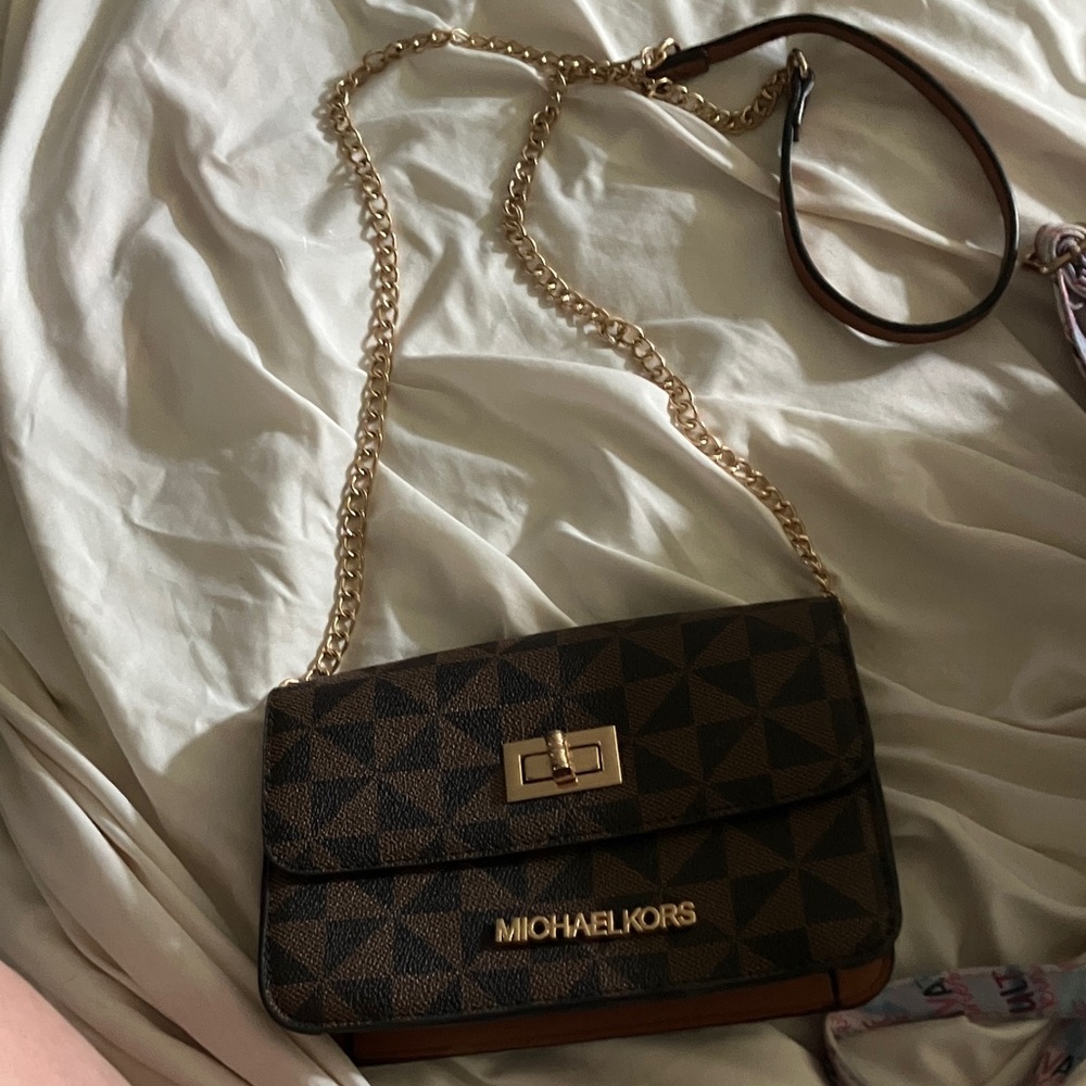 Michael Kors Black and Gold Crossbody Bag
